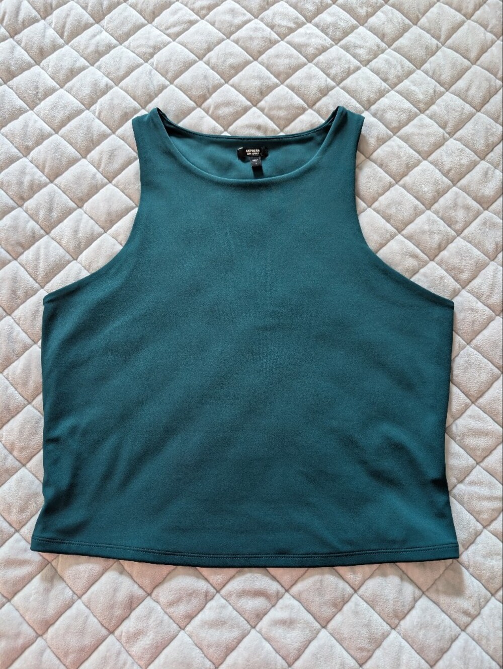 LIKE NEW Express Body Contour Cropped Tank Top, Teal Green, Size Large